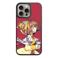 Cardcaptor Sakura Phone Case For iPhone Samsung Galaxy Pixel - Sakura Kinomoto Holding Her Sealing Wand On Red Background