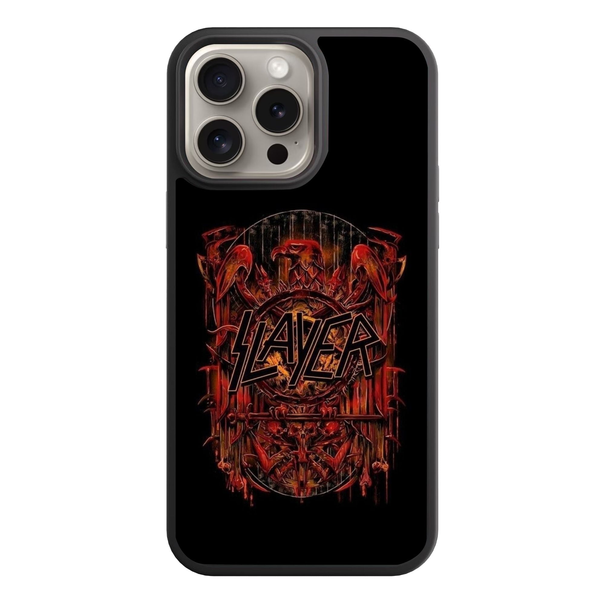 Slayer Phone Case For iPhone Samsung Galaxy Pixel - Slayer Red Eagle And Sword Logo On Black Background