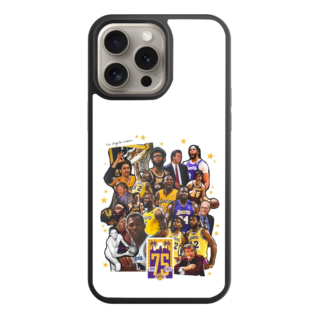 NBA Los Angeles Lakers Phone Case For iPhone Samsung Galaxy Pixel - Los Angeles Lakers 75th Anniversary Legends Collage Art