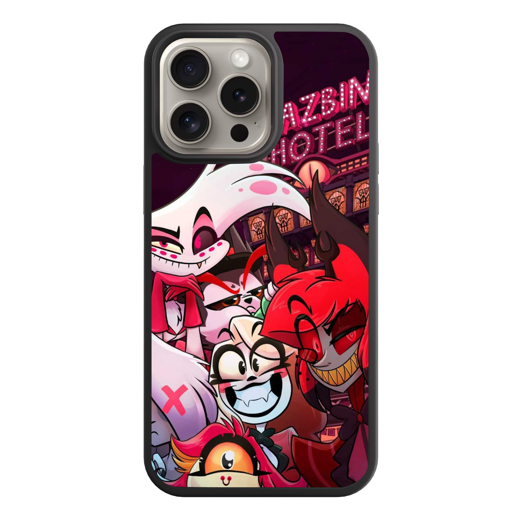 Hazbin Hotel Phone Case For iPhone Samsung Galaxy Pixel - Hazbin Hotel Cast Selfie In Front Of Hotel Marquee Poster