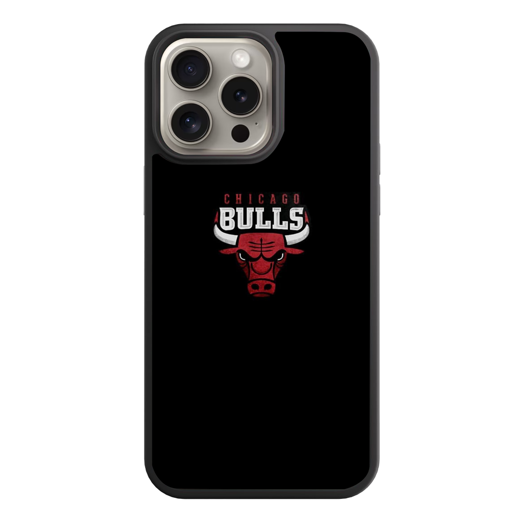 NBA Chicago Bulls Phone Case For iPhone Samsung Galaxy Pixel - Chicago Bulls Logo On Black Background