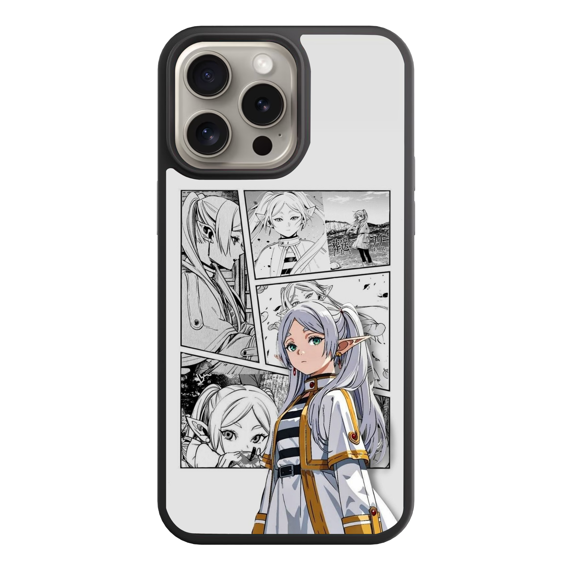 Frieren Beyond Journeys End Frieren Phone Case For iPhone Samsung Galaxy Pixel - Frieren Manga Panel Collage On Grey Background