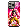 Dragon Ball Goku Phone Case For iPhone Samsung Galaxy Pixel - Super Saiyan 4 Son Goku Action Art With Pink Flaming Energy Aura Poster