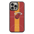 NBA Miami Heat Phone Case For iPhone Samsung Galaxy Pixel - Miami Heat Logo On Maroon And Yellow Basketball Court Art
