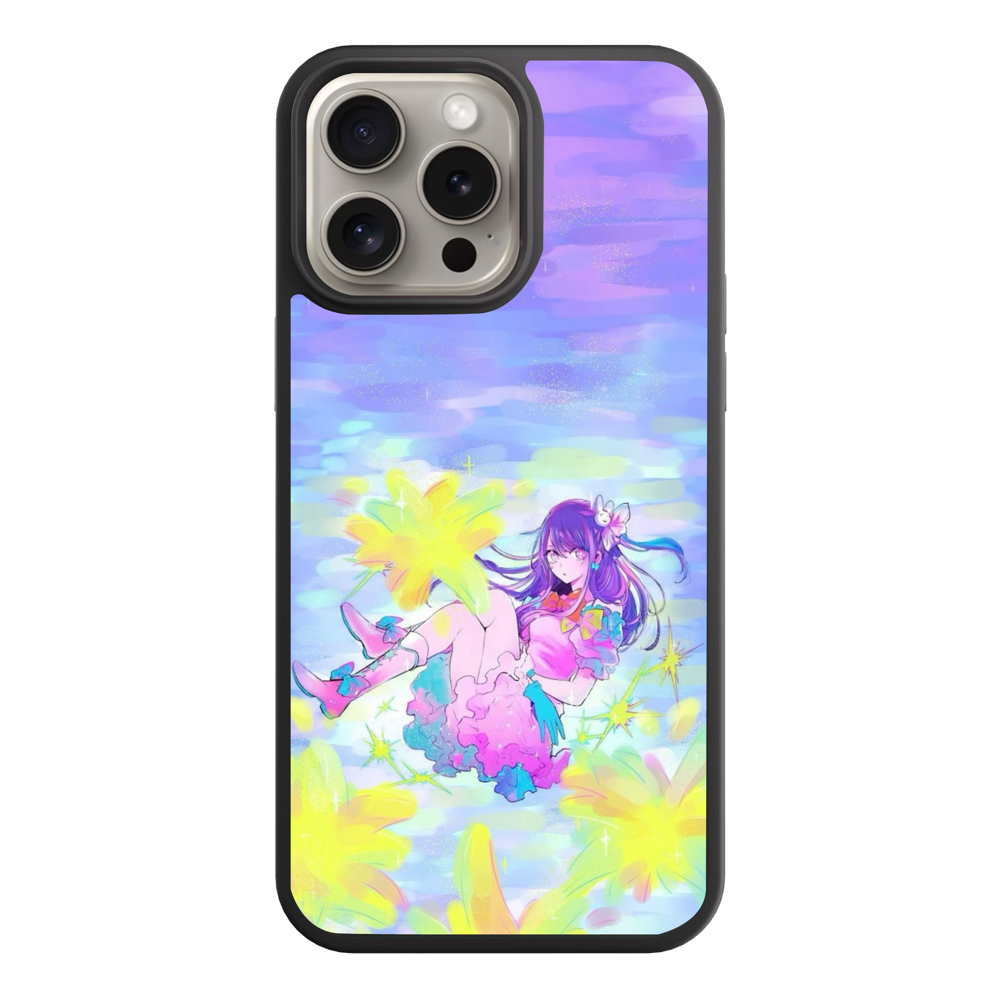 Oshi No Ko Ai Hoshino Phone Case For iPhone Samsung Galaxy Pixel - Ai Hoshino In Pastel Purple Skyline Art