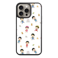Chibi Maruko Chan Phone Case For iPhone Samsung Galaxy Pixel - Chibi Maruko Chan Various Poses Pattern On White Background
