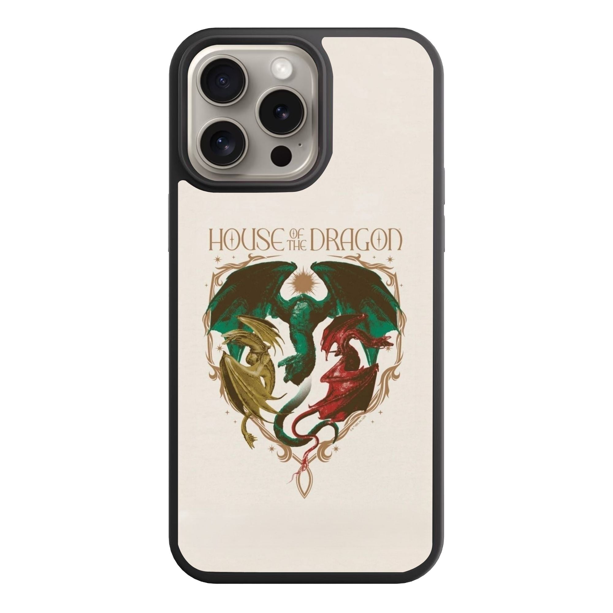 House Of The Dragon Phone Case For iPhone Samsung Galaxy Pixel - House Of The Dragon Three Dragons Crest Poster In Beige Background