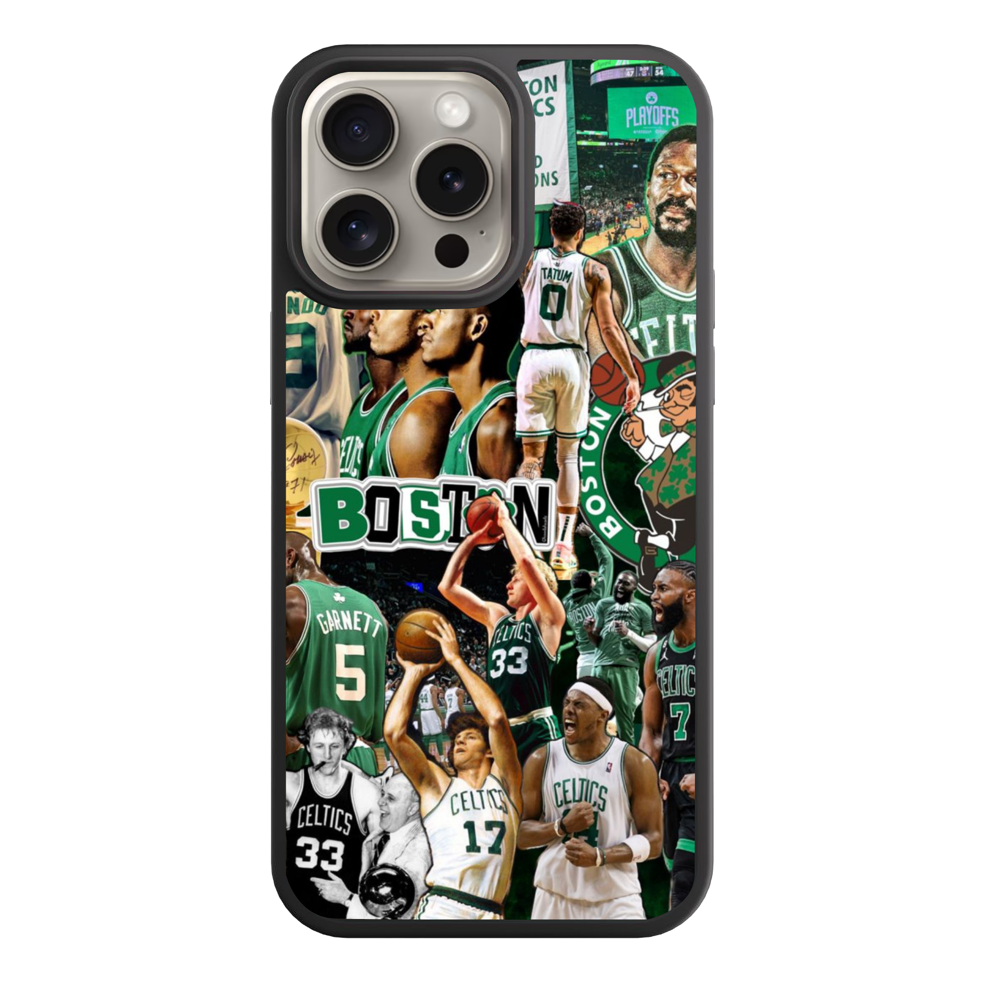 NBA Boston Celtics Phone Case For iPhone Samsung Galaxy Pixel - Boston Celtics Legends Collage All Time Greatest Players Poster