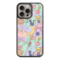 Sailor Moon Phone Case For iPhone Samsung Galaxy Pixel - Sailor Moon Chibi Characters And Magical Items On Pastel Gradient Background