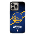 NBA Golden State Warriors Phone Case For iPhone Samsung Galaxy Pixel - Golden State Warriors Logo And Diagonal Stripe On Textured Blue Background