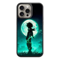 My Hero Academia Midoriya Phone Case For iPhone Samsung Galaxy Pixel - Deku Silhouette Sparking Green Lightning Sparks In Front Of A Giant Green Moon Background