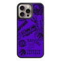 NBA Toronto Raptors Phone Case For iPhone Samsung Galaxy Pixel - Toronto Raptors Various Logos And Wordmarks On Purple Background