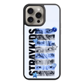 Stray Kids Phone Case For iPhone Samsung Galaxy Pixel - Stray Kids Logo Text And Members Eyes In Blue Bars On Light Blue Background