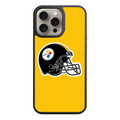 NFL Pittsburgh Steelers Phone Case For iPhone Samsung Galaxy Pixel - Pittsburgh Steelers Black Helmet On Yellow Background