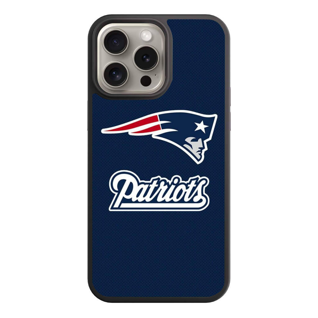 NFL New England Patriots Phone Case For iPhone Samsung Galaxy Pixel - New England Patriots Logo And Wordmark On Navy Blue Mesh Background