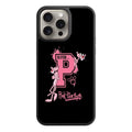Pink Panther Phone Case For iPhone Samsung Galaxy Pixel - Pink Panther With Letter P Logo In Black Background