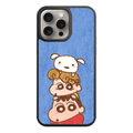 Crayon Shin Chan Phone Case For iPhone Samsung Galaxy Pixel - Crayon Shin Chan Characters Tower On Blue Oil Painting Background