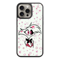 Hazbin Hotel Angel Dust Phone Case For iPhone Samsung Galaxy Pixel - Angel Dust Chibi Illustration On Pink Star And Bubble Background