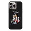 Michael Jackson Phone Case For iPhone Samsung Galaxy Pixel - Michael Jackson Signature And Singing Illustration Collage In Black Background
