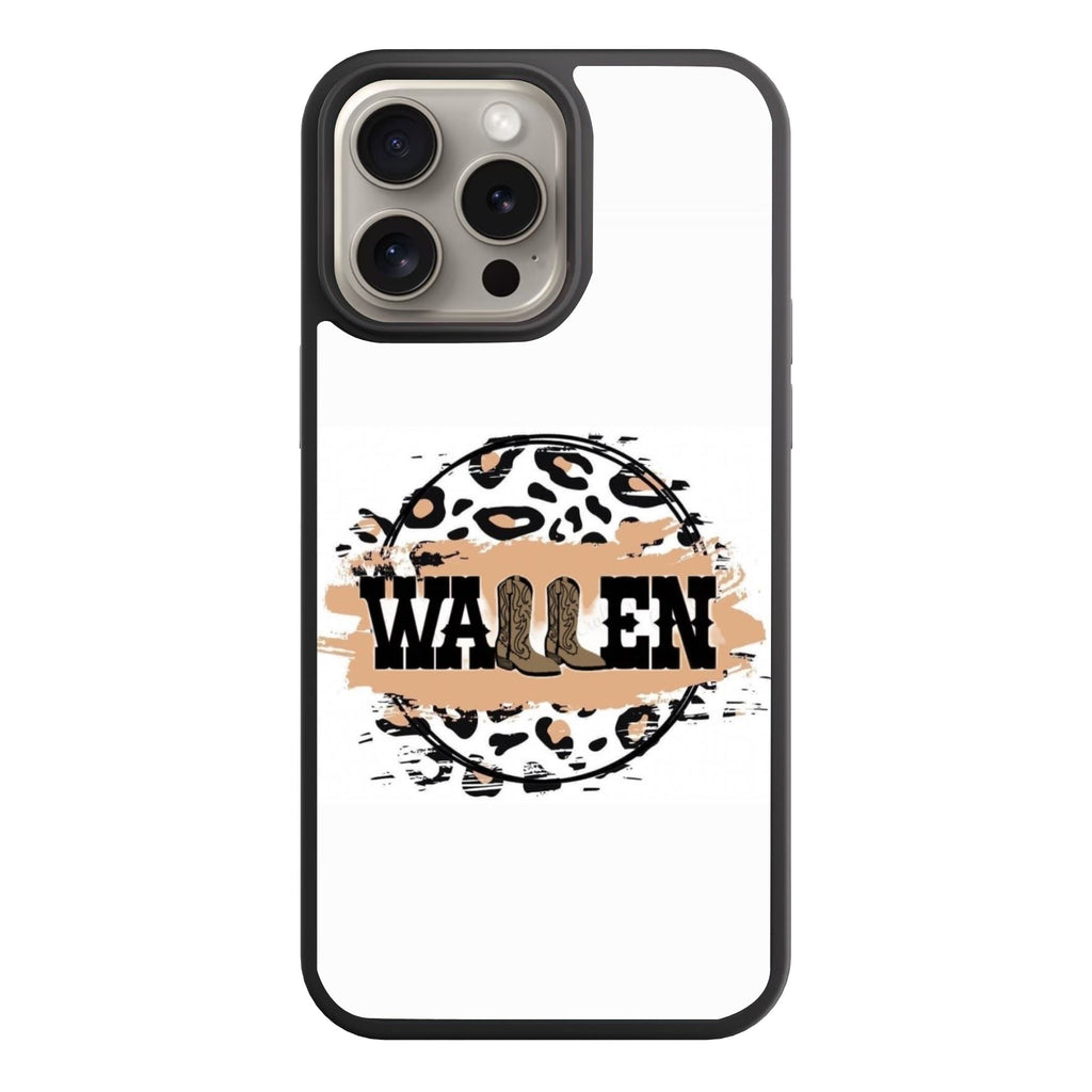 Morgan Wallen Phone Case For iPhone Samsung Galaxy Pixel - Morgan Wallen Cheetah Print Graphic With Cowboy Boots In White Background