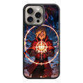 Fullmetal Alchemist Edward Phone Case For iPhone Samsung Galaxy Pixel - Edward Elric Performing Alchemy Within A Flaming Transmutation Circle On Dark Blue Background