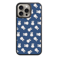 Miffy Phone Case For iPhone Samsung Galaxy Pixel - Miffy Faces Pattern In Navy Background