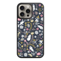 Moomins Phone Case For iPhone Samsung Galaxy Pixel - Moomin Characters And Flowers Pattern In Dark Blue Background