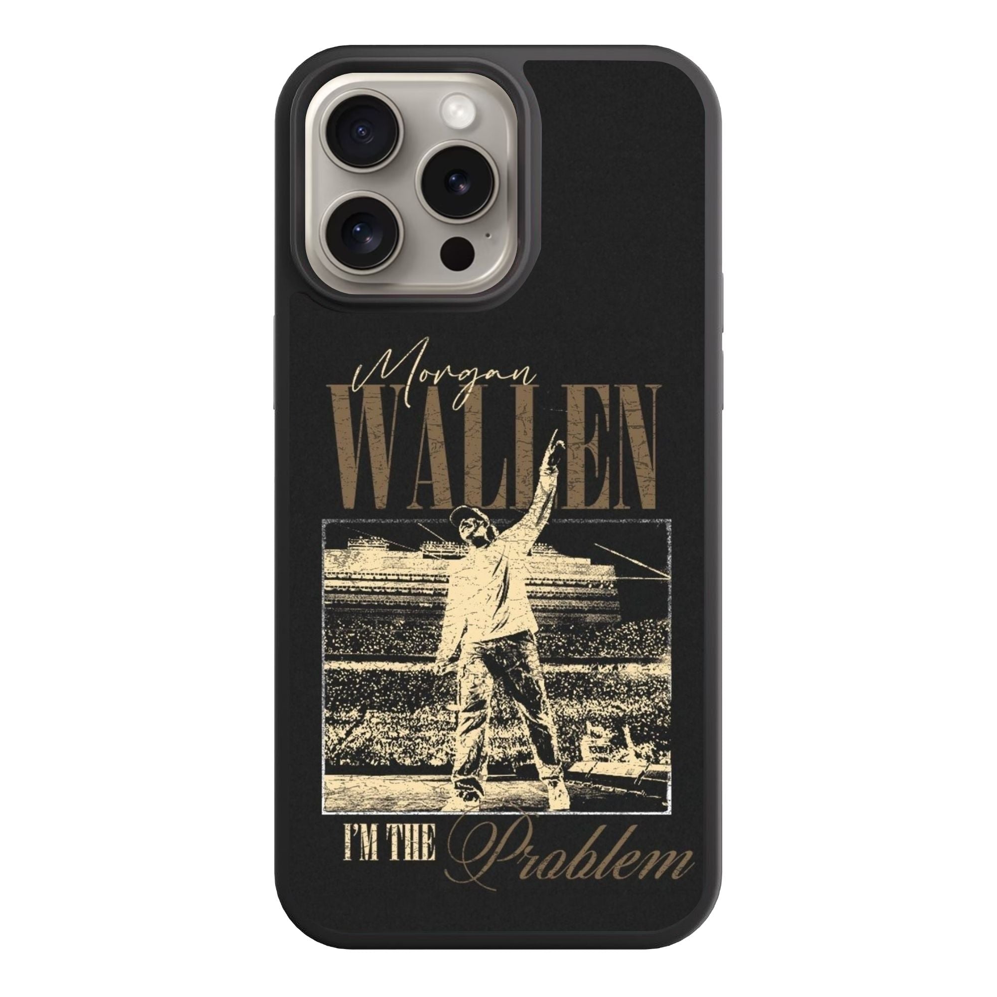 Morgan Wallen Phone Case For iPhone Samsung Galaxy Pixel - Morgan Wallen Im The Problem Concert Graphic In Black Background