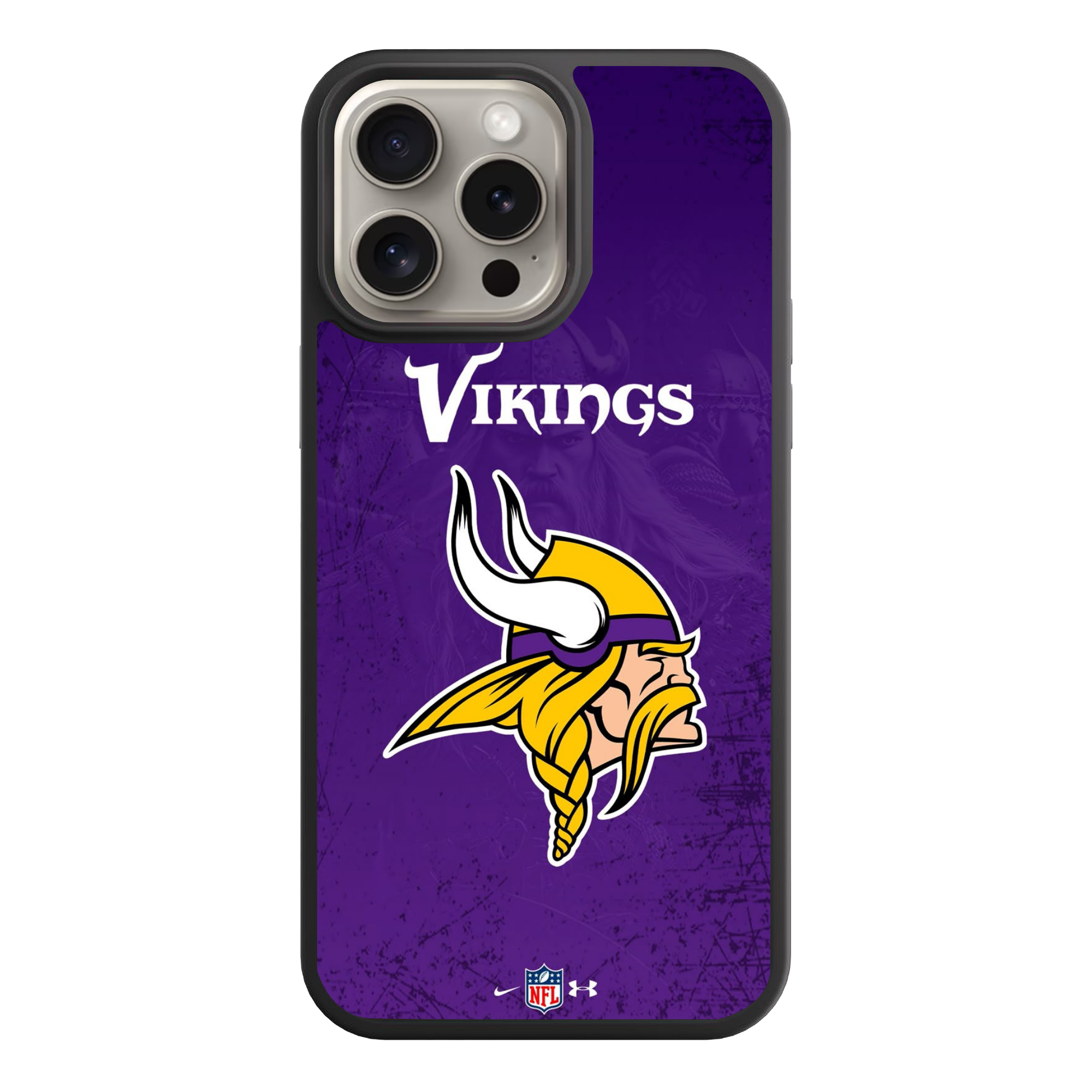 NFL Minnesota Vikings Phone Case For iPhone Samsung Galaxy Pixel - Minnesota Vikings Logo And Wordmark On Purple Distressed Background