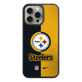 NFL Pittsburgh Steelers Phone Case For iPhone Samsung Galaxy Pixel - Pittsburgh Steelers Logo And Wordmark On Black And Yellow Mesh Background
