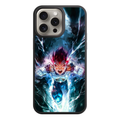 Dragon Ball Vegeta Phone Case For iPhone Samsung Galaxy Pixel - Super Saiyan God Vegeta Action Art With Blue Energy Waves And Lightning On Dark Cloudy Background