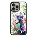 The Apothecary Diaries Phone Case For iPhone Samsung Galaxy Pixel - Maomao And Jinshi Back To Back Surrounded By Butterflies And Various Flowers On Light Green Background