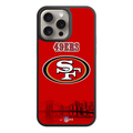 NFL San Francisco 49ers Phone Case For iPhone Samsung Galaxy Pixel - San Francisco 49ers Logo And Cityscape On Red Background With NFL Nike And Under Armour Logos