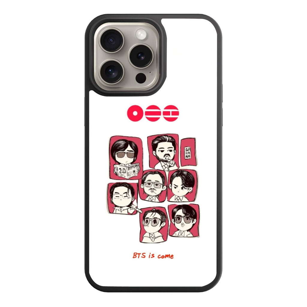 BTS Phone Case For iPhone Samsung Galaxy Pixel - BTS Chibi Comic Panels On White Background