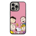 Peanuts Snoopy Phone Case For iPhone Samsung Galaxy Pixel - Peanuts Snoopy And Friends Smiling Together On Pink Background