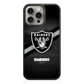 NFL Las Vegas Raiders Phone Case For iPhone Samsung Galaxy Pixel - Las Vegas Raiders Logo And Diagonal Stripes On Stadium Background