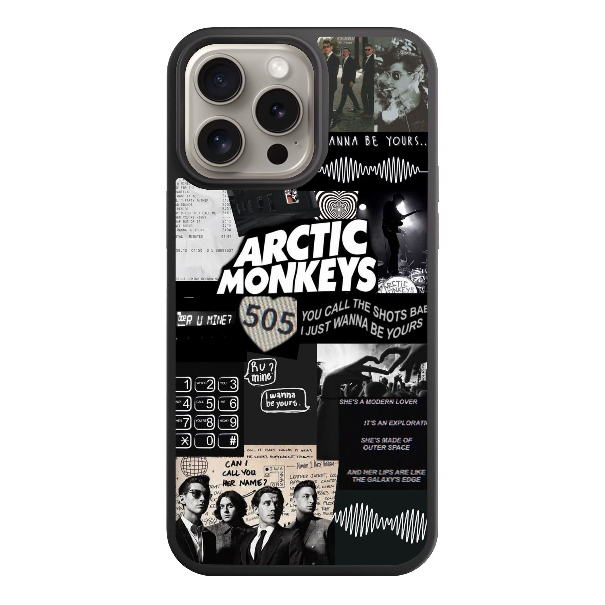 Arctic Monkeys Phone Case For iPhone Samsung Galaxy Pixel - Arctic Monkeys Signature Logo And Lyric Collage Poster