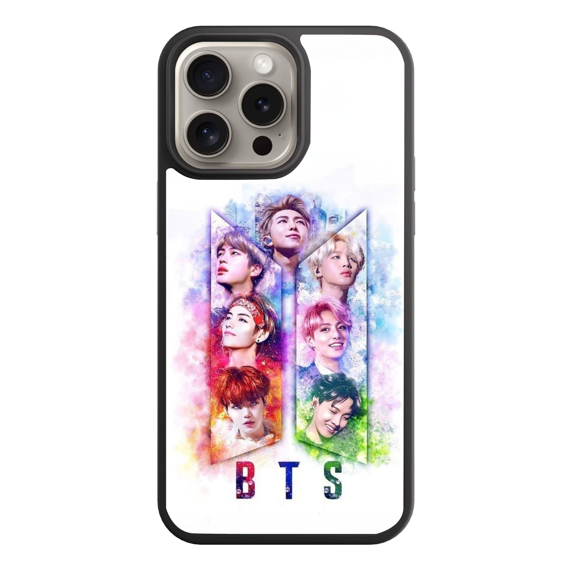 BTS Phone Case For iPhone Samsung Galaxy Pixel - BTS Watercolor Collage On White Background