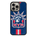 NHL New York Rangers Phone Case For iPhone Samsung Galaxy Pixel - New York Rangers Lady Liberty Logo On Striped Blue Background