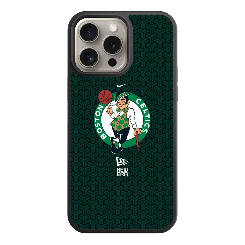 NBA Boston Celtics Phone Case For iPhone Samsung Galaxy Pixel - Boston Celtics Lucky The Leprechaun Logo Textured Brand Art