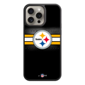 NFL Pittsburgh Steelers Phone Case For iPhone Samsung Galaxy Pixel - Pittsburgh Steelers Logo On Riveted Metal And Triple Stripes Background
