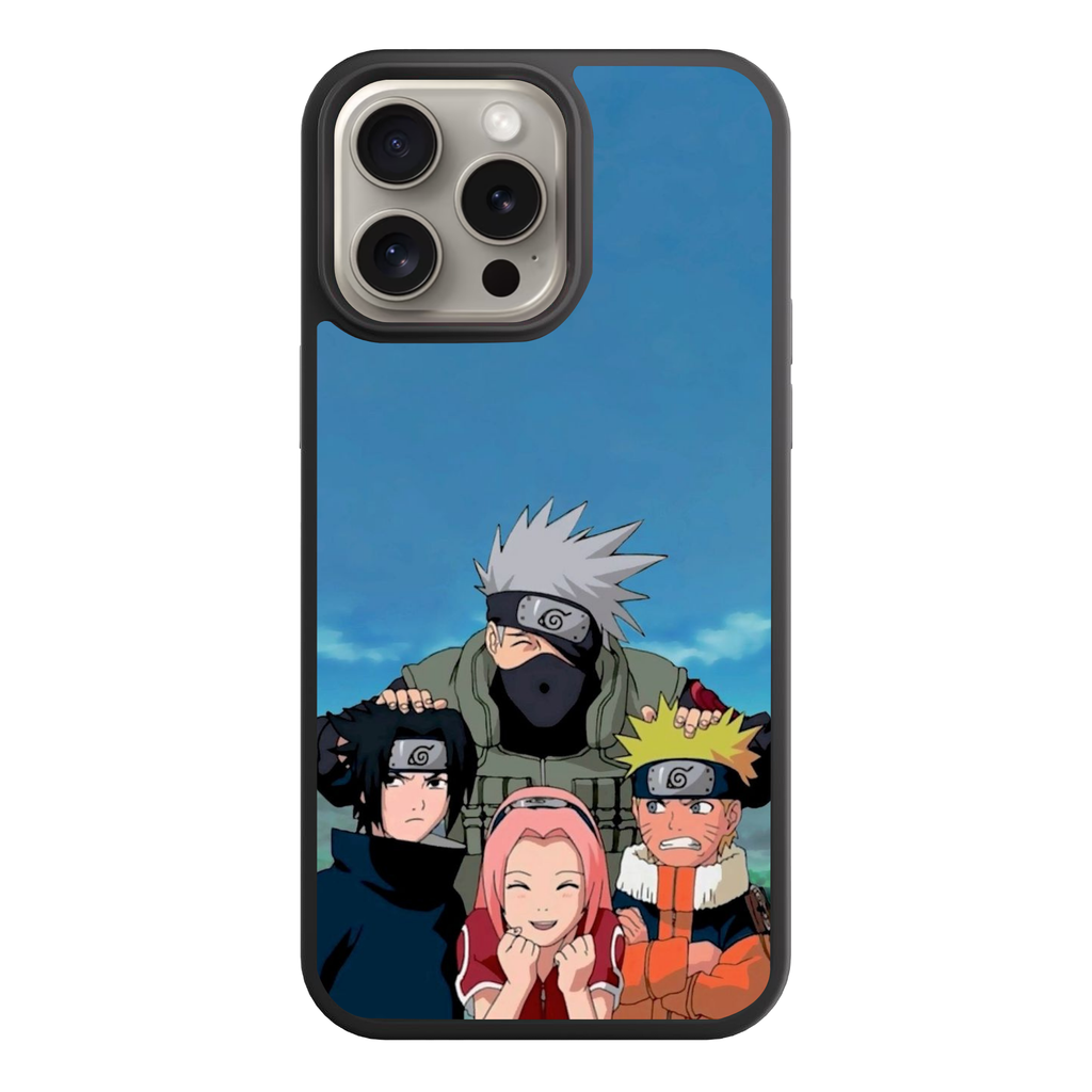 Naruto Phone Case For iPhone Samsung Galaxy Pixel - Team 7 With Kakashi Naruto Sasuke And Sakura Under A Blue Sky
