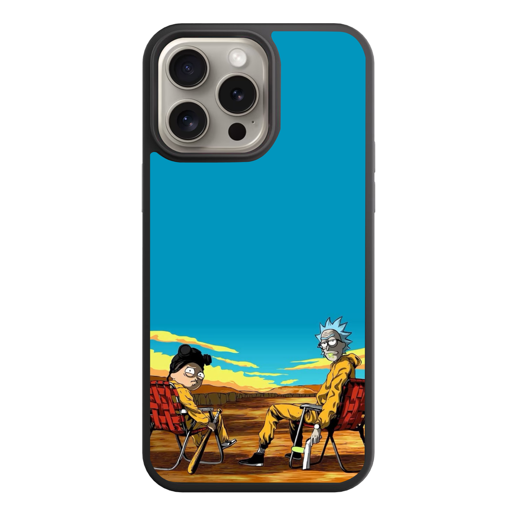 Rick And Morty Phone Case For iPhone Samsung Galaxy Pixel - Rick And Morty As Jesse Pinkman And Walter White On Desert Background