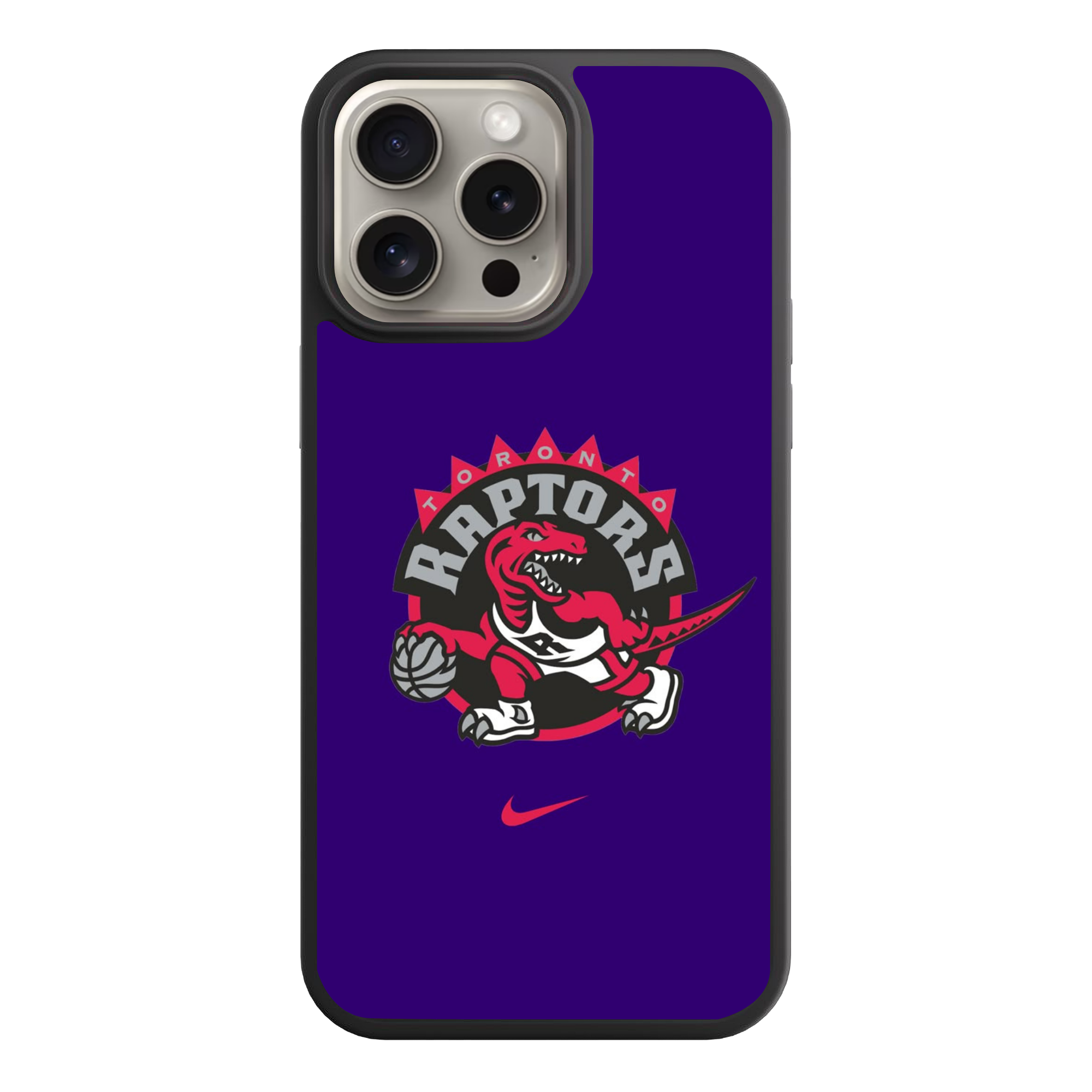 NBA Toronto Raptors Phone Case For iPhone Samsung Galaxy Pixel - Toronto Raptors Vintage Logo And Nike Swoosh On Purple Background