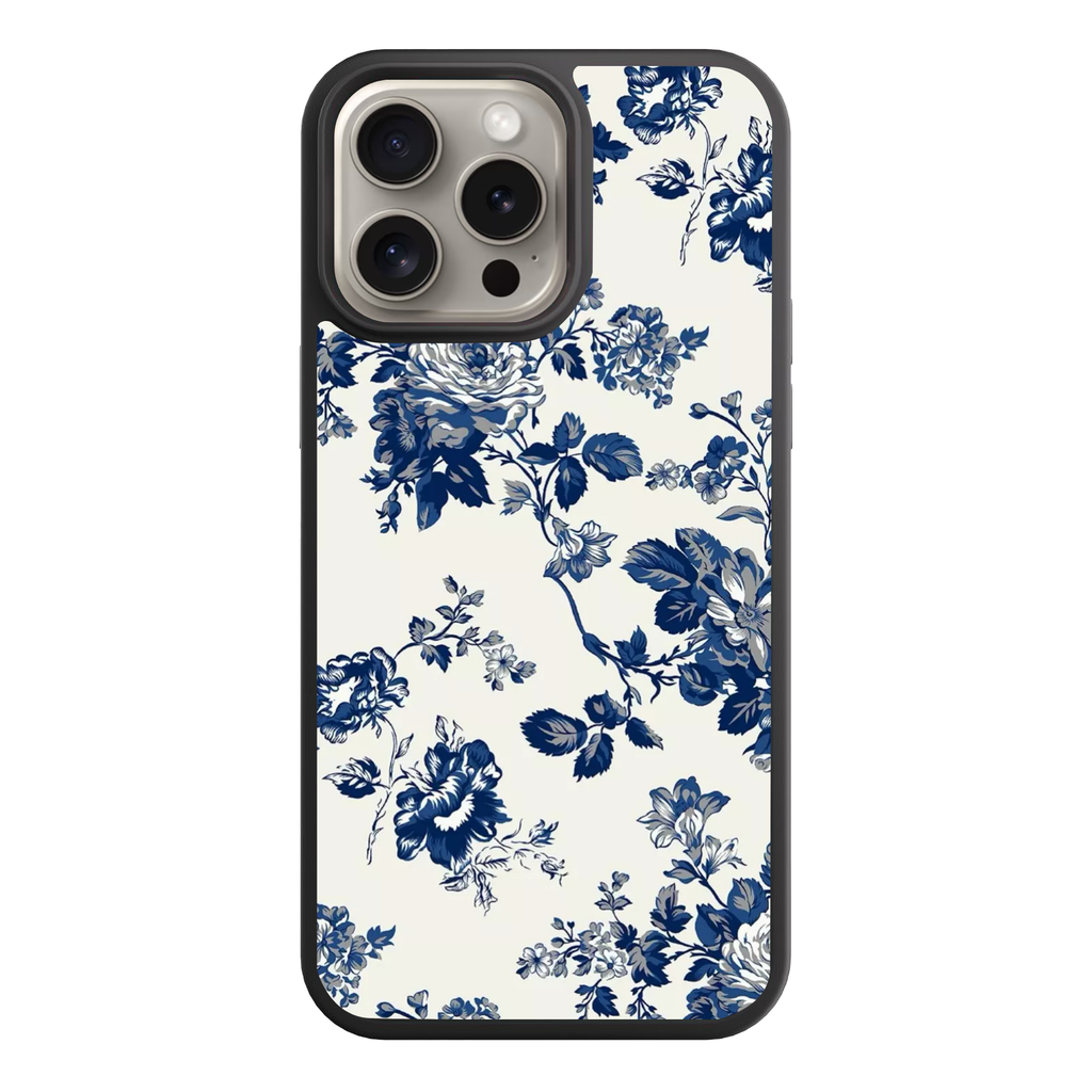 Floral Pattern Phone Case For iPhone Samsung Galaxy Pixel - Classic Blue And White Toile Floral Pattern