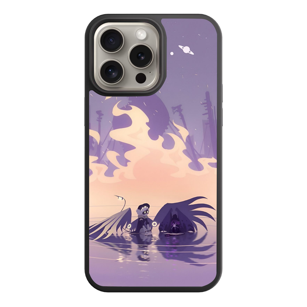 Murder Drones Phone Case For iPhone Samsung Galaxy Pixel - N and V Purple Sunset Poster
