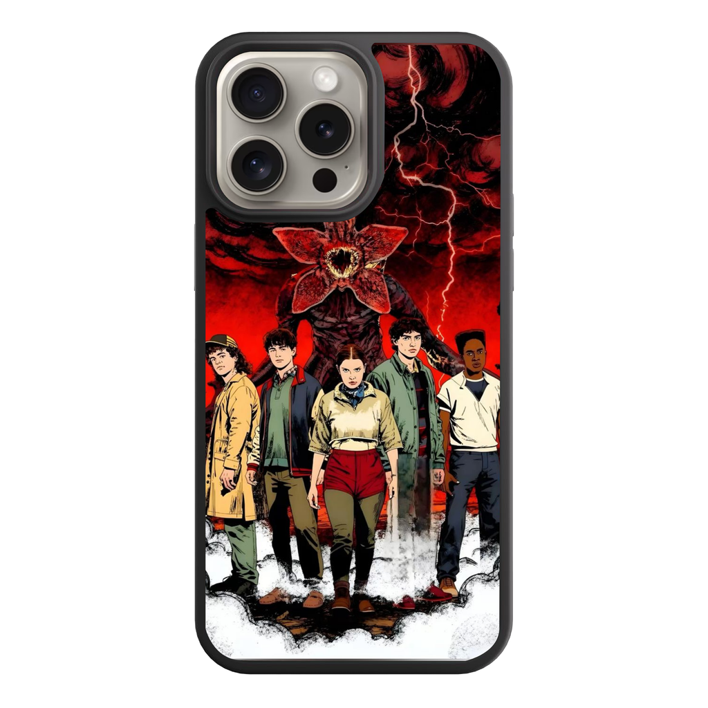 Stranger Things Phone Case For iPhone Samsung Galaxy Pixel - Stranger Things Hawkins Heroes And Demogorgon Art