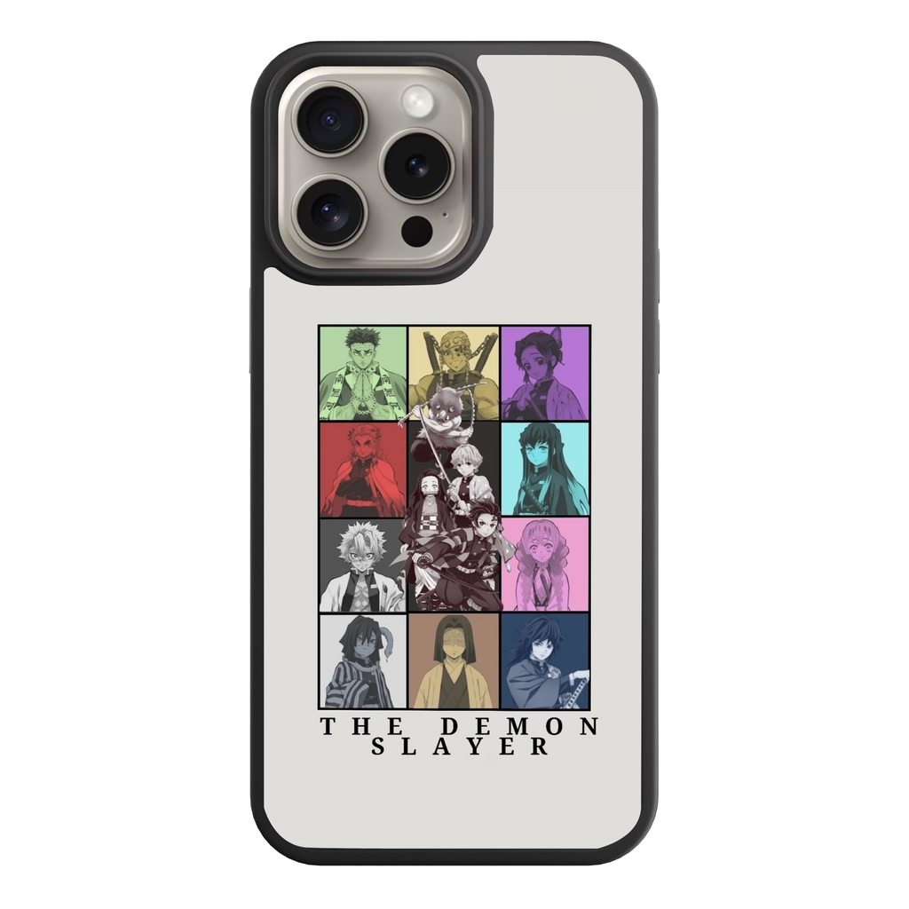 Demon Slayer Phone Case For iPhone Samsung Galaxy Pixel - Demon Slayer Cast Minimalist Art On White Background