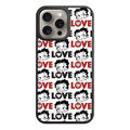 Betty Boop Phone Case For iPhone Samsung Galaxy Pixel - Betty Boop And Love Text Pattern On Background