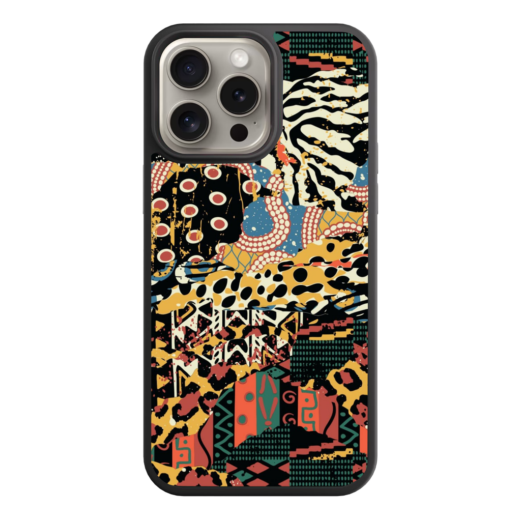 Art Print Phone Case For iPhone Samsung Galaxy Pixel - Abstract African Tribal Animal Patchwork Pattern